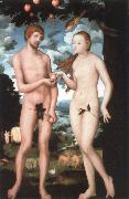 CRANACH, Lucas the Elder adam and eve oil painting